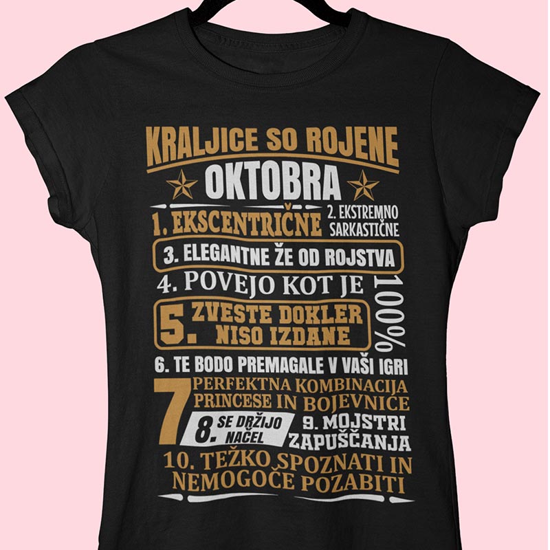 Majica Kraljice So Rojene Oktobra