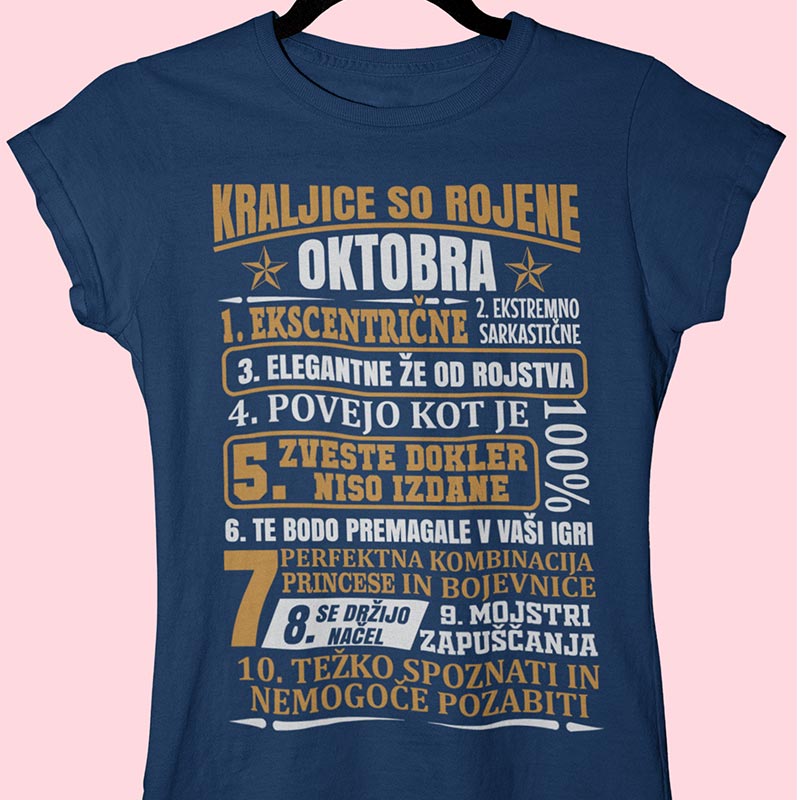 Majica Kraljice So Rojene Oktobra