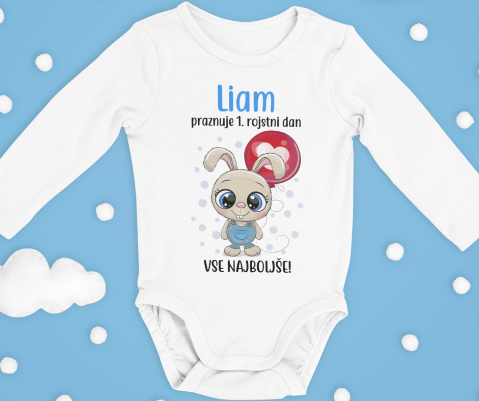 Otroški bodi - Zajček, Praznujem Prvi Rojstni Dan