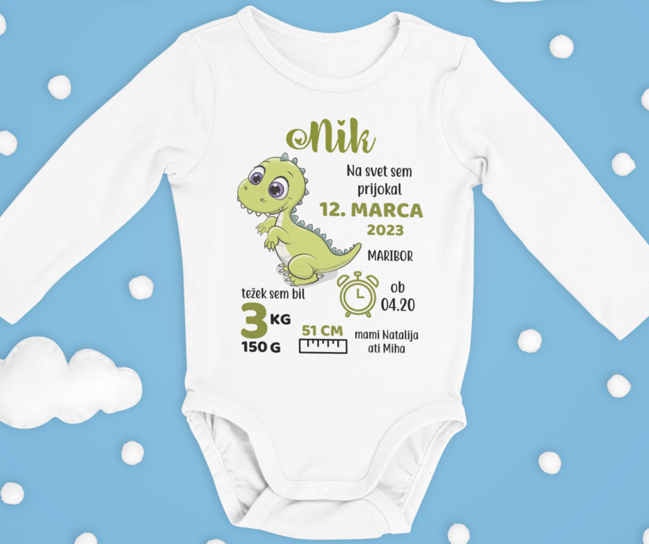Otroški bodi - Dinozaverček, Na Svet Sem Prijokal