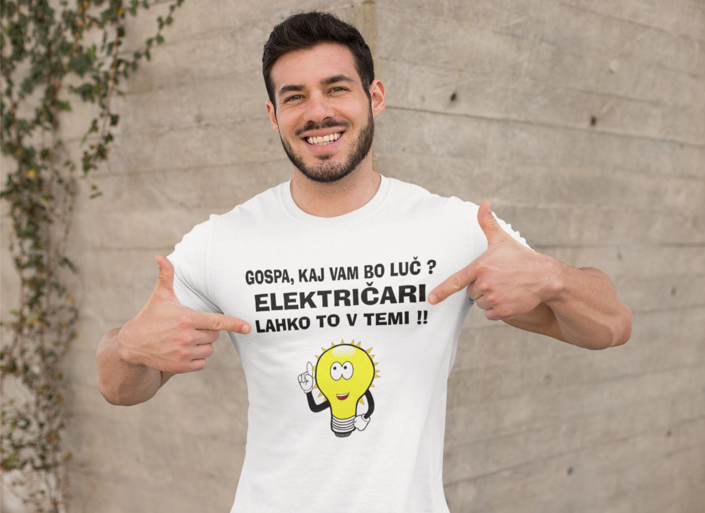 Majica - Gospa, kaj vam bo luč ELEKTRIČAR lahko to v temi