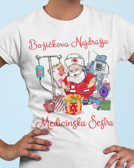 Majica Božičkova Najdražja Medicinska Sestra
